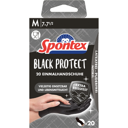 Spontex Gant en nitrile Black Protect, taille: M, noir