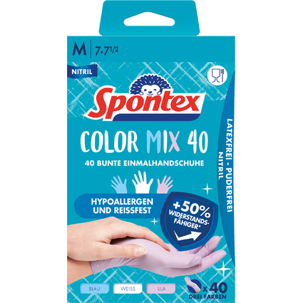 Spontex Gant en nitrile Colormix, taille: M, assorti