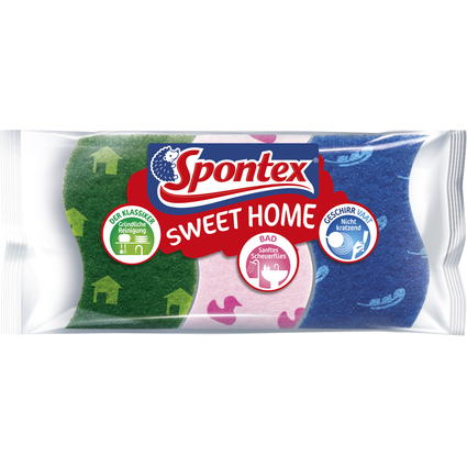 Spontex Set d'ponges Sweet Home, pack de 3