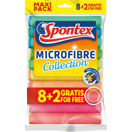 Spontex Chiffon microfibre Collection, 8+2 GRATUIT