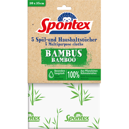 Spontex Torchon Bambus, pack de 5