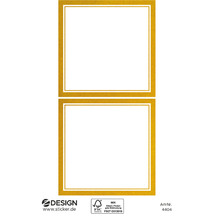 ZDesign HOME tiquette, cadre dor, 50 x 50 mm