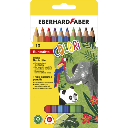 EBERHARD FABER Crayon de couleur COLORI Jumbo, tui de 10