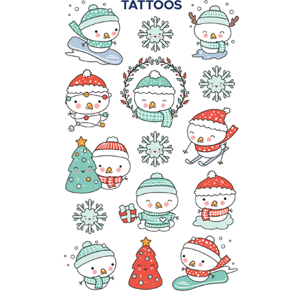 ZDesign KIDS Tatouages de Nol "Bonhomme de neige"