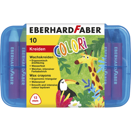 EBERHARD FABER Craie de cire triangulaire COLORI, tui de 10