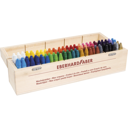 EBERHARD FABER Craie de cire COLORI, bote en bois de 100