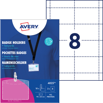 AVERY Pochette badge avec lacet textile noir