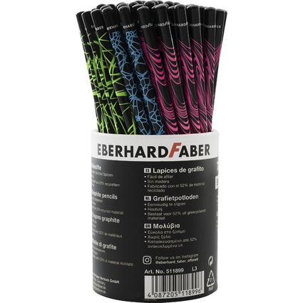 EBERHARD FABER Crayon de papier FLUO, HB, pot de 72