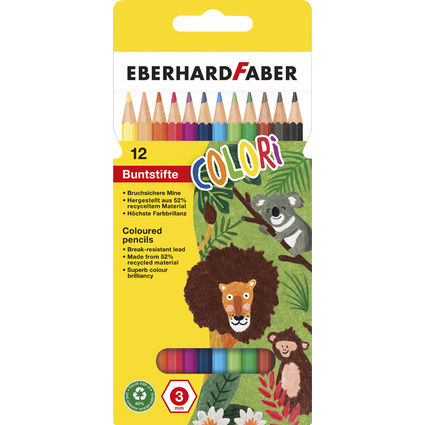 EBERHARD FABER Crayon de couleur COLORI, tui carton de 12