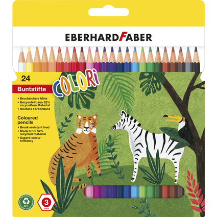 EBERHARD FABER Crayon de couleur COLORI, tui carton de 24