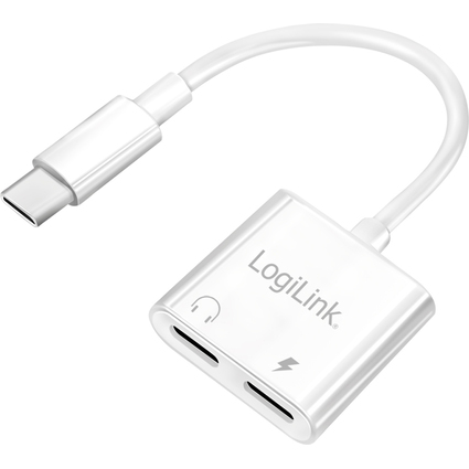 LogiLink Cble adaptateur USB-C - 2x USB-C, 150 mm, blanc