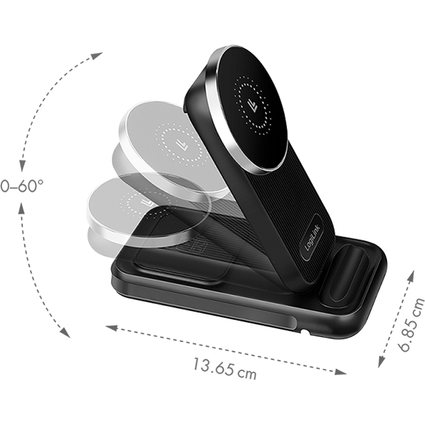LogiLink Station de charge 4 en 1, compatible Apple MagSafe