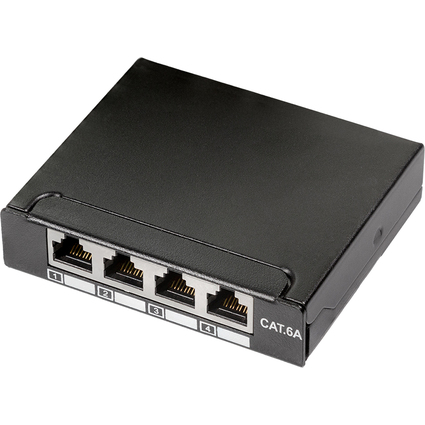 LogiLink Mini-rpartiteur, cat. 6A, 4 ports, noir