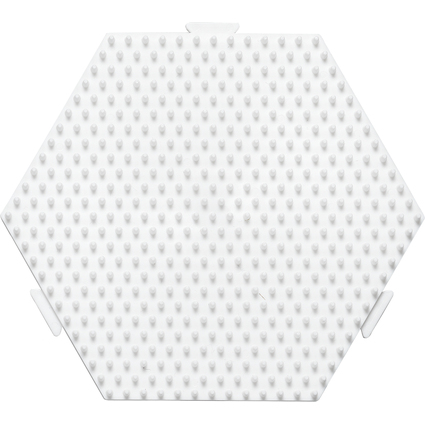 Hama Plaque pour perles midi "Hexagone", multiple, blanc