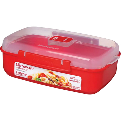 Sistema Bote pour micro-ondes RECTANGULAR, 1,25 l, rouge