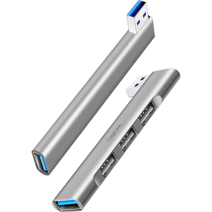 LogiLink Hub USB 3.0 Ultraslim, 4 ports, botier aluminium