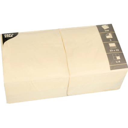 PAPSTAR Serviettes lunch, 330 x 330 mm, crme