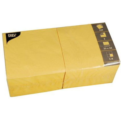 PAPSTAR Serviettes lunch, 330 x 330 mm, jaune