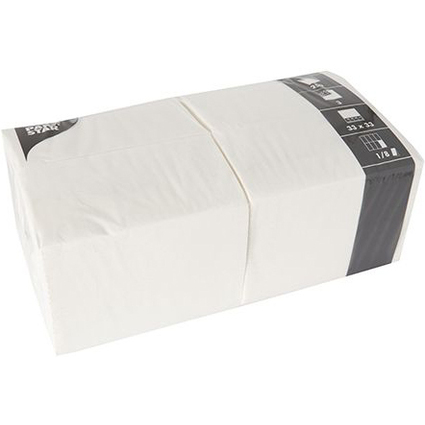 PAPSTAR Serviettes bistrot, 330 x 330 mm, blanc