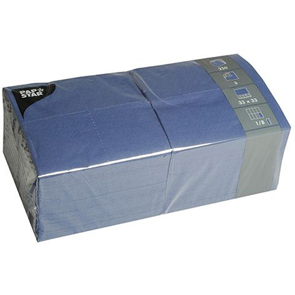 PAPSTAR Serviettes bistrot, 330 x 330 mm, bleu fonc