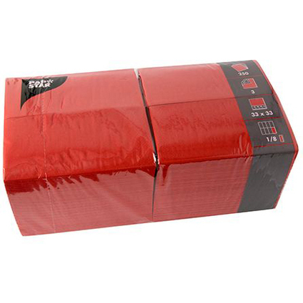 PAPSTAR Serviettes bistrot, 330 x 330 mm, rouge