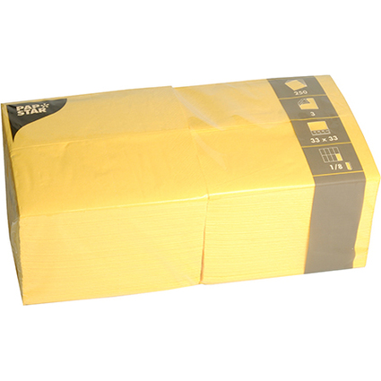 PAPSTAR Serviettes bistrot, 330 x 330 mm, jaune