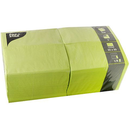 PAPSTAR Serviettes bistrot, 330 x 330 mm, vert citron