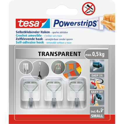 tesa Crochet Powerstrips WIRED HOOK SMALL, transparent