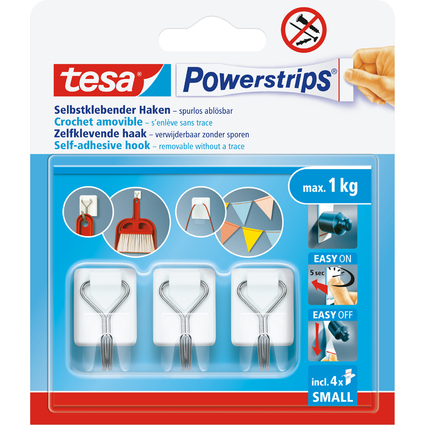 tesa Crochet Powerstrips WIRED HOOK SMALL, blanc