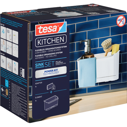 tesa KITCHEN Rangement pour vier, blanc