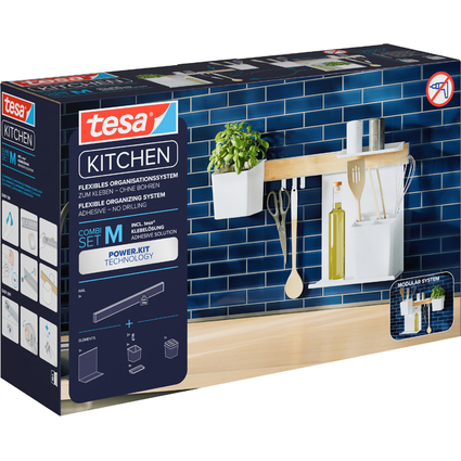 tesa KITCHEN Kit combi M, 7 pices, blanc