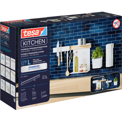 tesa KITCHEN Kit combi L, 8 pices, blanc