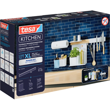 tesa KITCHEN Kit combi XL, 9 pices, blanc