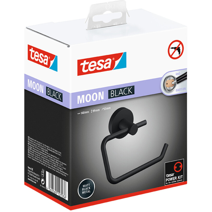 tesa Support rouleau de papier toilette MOON BLACK, noir