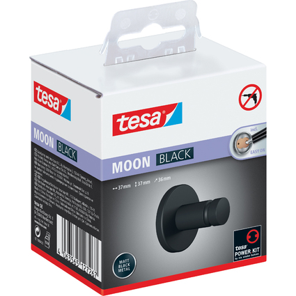 tesa Support de serviette de toilette MOON BLACK, noir