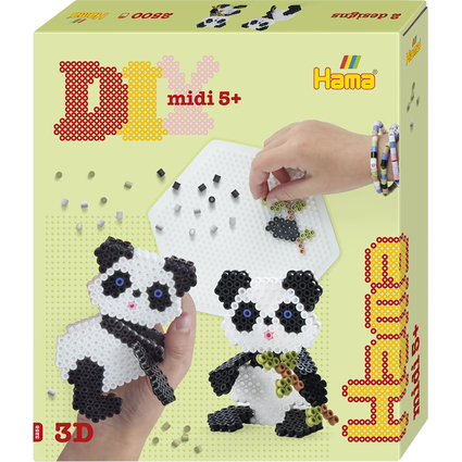 Hama Perles  repasser midi 3D "Panda", coffret cadeau