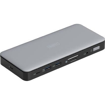 DIGITUS Station d'accueil USB-C, 11 ports, gris/noir