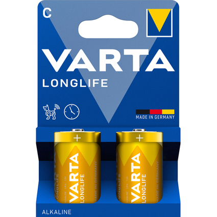 VARTA Pile alcaline Longlife, Baby (C/LR14), par 2