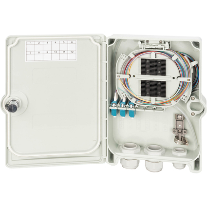 DIGITUS Botier de raccordement FTTH/FTTB, 12x LC/PC, garni
