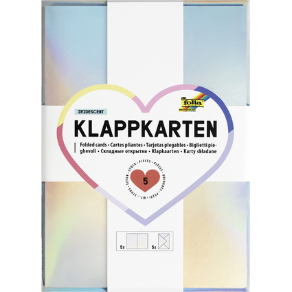 folia Kit de cartes pliantes, 105 x 150 mm, iris