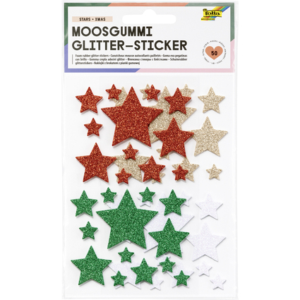 folia Sticker paillet en caoutchouc mousse STARS XMAS