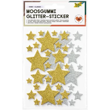 folia Sticker paillet en caoutchouc mousse STARS CLASSIC