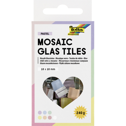 folia Carreau de verre pour mosaque PASTEL, 10 x 10 mm