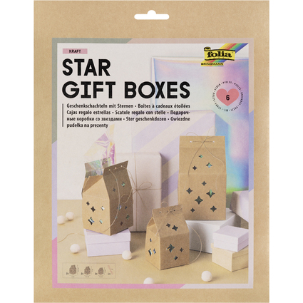 folia Set de boîtes-cadeaux "Star gift boxes", papier kraft