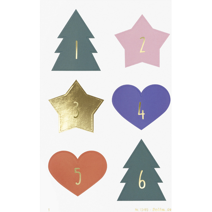 folia Stickers pour calendrier de l'Avent "JOLLY MIX"