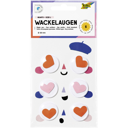 folia Oeil vacillant HEARTS, taille: L, autocollant
