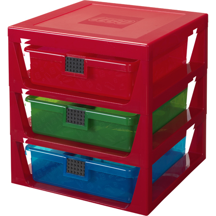 LEGO Module de classement 3-DRAWER STORAGE RACK, rouge