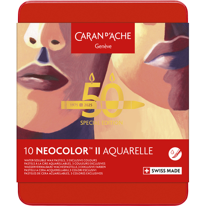 CARAN D'ACHE Pastel  la cire NEOCOLOR II Aquarelle Portrait