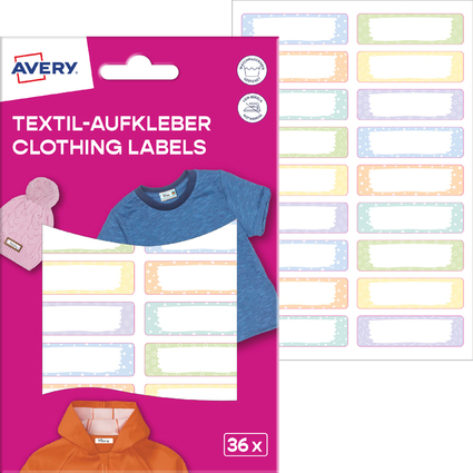 AVERY tiquette pour textile, 13 x 45 mm, blanc