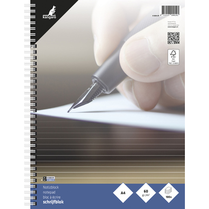 kangaro Cahier  spirale, A4, lign, 200 pages